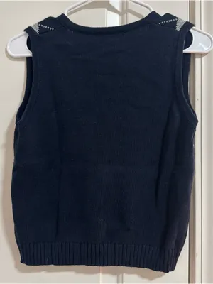 Brandy Melville Navy and Gray Argyle V‑Neck Sweater Vest thumbnail 3