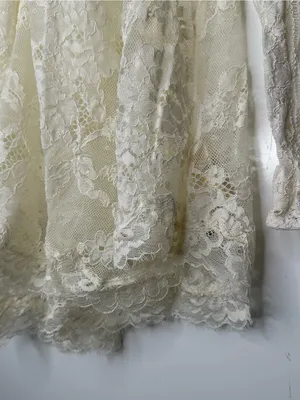 Anthropologie Floreat Cream Lace Henley Top Size 6 thumbnail 4