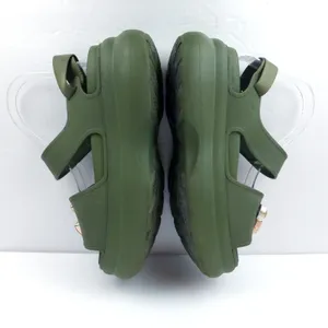 Crocs Soho Y Strap Sandals Womens 8 Army Green Platform Chunky Gem Charms Y2K thumbnail 10