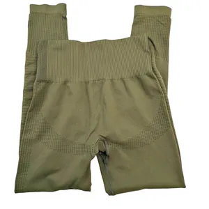 Best Power Seamless Olive Green Leggings Khaki Athlete Sports thumbnail 5