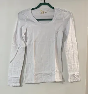 Bozzolo Classic White Long Sleeve Top thumbnail 1