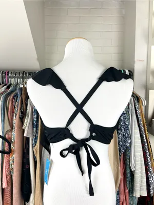 NWT Cupshe Black Bikini Top Plus Size 1X thumbnail 3