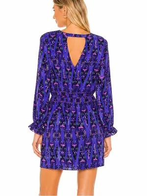 Amanda Uprichard Silk Neon Aztec Print Dress Purple Size XS thumbnail 2