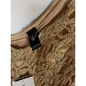 Windsor Dress Womens S Gold Gold Beaded Sequin Bodycon Mini V-Neck thumbnail 7