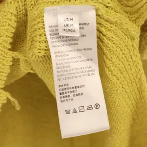 Free People Prism Sweater Women Medium Lemon Yellow Tight Knit Raw Hem Oversized thumbnail 5