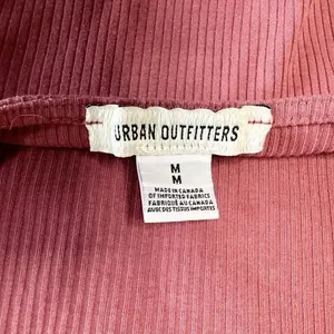 UO Nadia Rose Print Low Open Back Top M Pink Mauve Ribbed Knit ASO Bel-Air Amira thumbnail 10