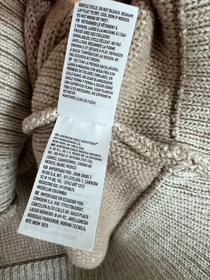 American Eagle AE V-Neck‎ Pullover Sweater Cream Cotton thumbnail 5