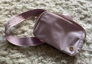 lululemon athletica Light Pink Crossbody Belt Bag with Gold Logo thumbnail 1