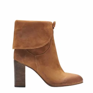 NEW Free People Brown Distressed Suede Mila Heel Boot size 39 thumbnail 3