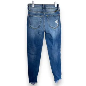 KanCan Womens Jeans Sz 23 Signature Mid-Rise‎ Ankle Skinny Blue Abigail Distress thumbnail 4