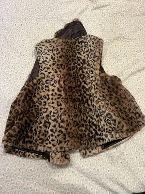 Lovely Melody Leopard-Print Faux Fur Hooded Coat - Brown thumbnail 2