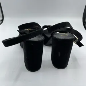 Lulus Black Faux Suede Chunky Heel Platform Heels Womens 8.5 Y2K 90s Peep Toe thumbnail 10