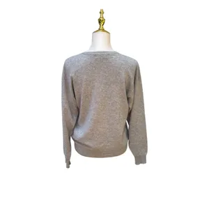 VTG Charter Club Cashmere Sweater M Gray Crew Neck Relaxed Soft Quiet Luxury thumbnail 3
