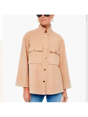 Tuckernuck Marant Camel Shirt Jacket Gold Snap XS Heavy Thick Minimalist Classic thumbnail 4