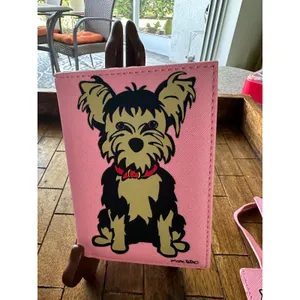 Marc Tetro Pink Yorkie Passport Cover‎ and Luggage Tag Set Travel Accessories thumbnail 2