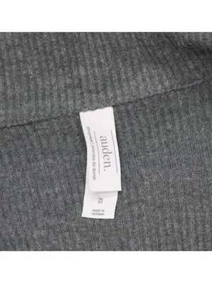 NEW Auden Cozy Ribbed Notch Collar Long Sleeve Pajama Top 94437845 Gray XS thumbnail 3
