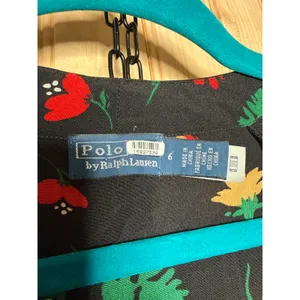 Polo Ralph Lauren Nime Floral Mulberry Silk Crepe Midi Dress Flutter Sleeve Sz 6 thumbnail 5