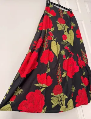 Farm Rio A-Line Floral Maxi Slip Skirt, Size XS thumbnail 6
