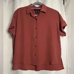 Rachel Zoe Desert Rose Chiffon Button Up Oversized Blouse XS thumbnail 8