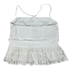 J. Crew Jessie Eyelet Smocked Peplum Top White Cotton‎ Size S NWT BR650 thumbnail 4