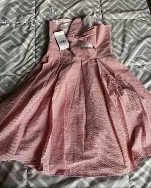 Lauren James Red Corbin Bow Seersucker Strapless Dress thumbnail 4