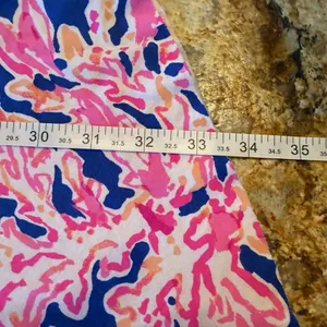 Lilly Pulitzer Lolita strapless midi dress Blue Pink SIZE M Medium Padded Chest thumbnail 7