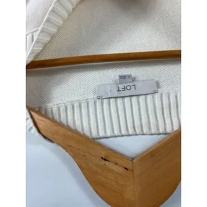 Ann Taylor LOFT Off Shoulder Cream Sweater Size Small thumbnail 2