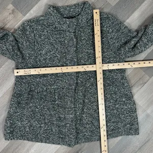 Willi Smith Marled Peplum Wool Blend‎ Cardigan Sweater Grey XL thumbnail 11