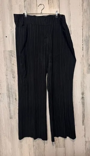 Black Pinstripe Dress Pants Women’s Size 20WT Career Work Straight Leg Trousers thumbnail 1