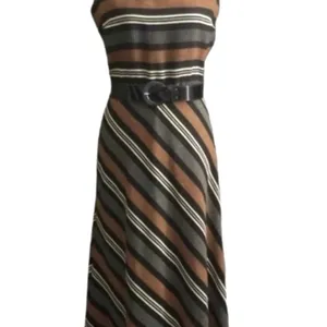 Vintage Positive Attitude Striped Maxi Dress | Size 12 thumbnail 10