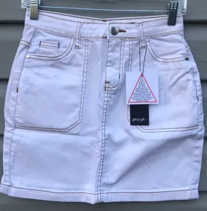 Nasty Gal White Denim Mini Skirt thumbnail 1