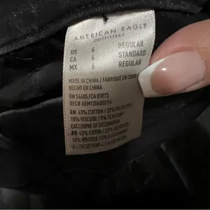 American Eagle Black The Dream Curvy Super Hi Rise‎ Distressed Denim Jeans thumbnail 10