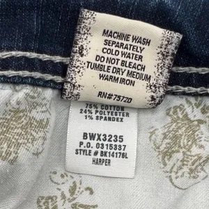 BKE Harper Bootcut Jeans Womens 33L Dark Wash Rhinestone Embellished Mid‎ Rise thumbnail 15