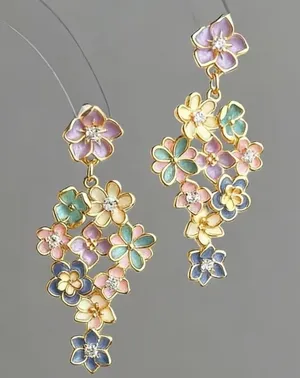 & Other Stories Enchanted Pastel Floral Cluster Drop Earrings thumbnail 1