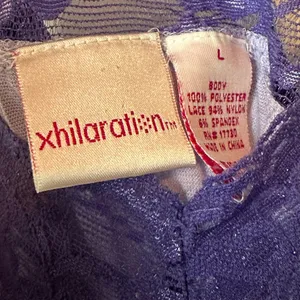 Xhilaration Vintage Cami Tank Top Lace Trim Purple Y2K Grunge Coquette Size Large thumbnail 3