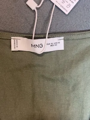 MNG Mango Sleeveless Button-Front Mini Dress Olive Green Size XL thumbnail 3