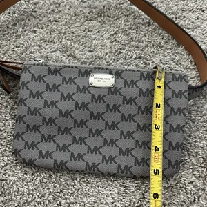 Michael Kors Gray MK Monogram Belt Bag thumbnail 3