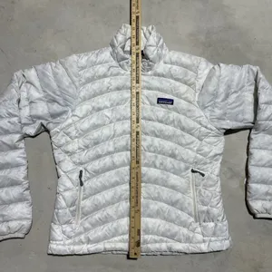 Patagonia Down Sweater Jacket Women's SZ Small L Quilted Puffer Full Zip Stained thumbnail 11