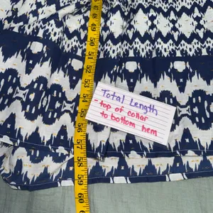 Lola Australia Maxi Dress S Blue White Morocco Ikat Cotton Beach‎ Wedding Guest thumbnail 11