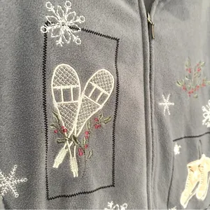 Croft & Barrow Fleece Winter Jacket Women's‎ Size XL Blue Gray Cottagecore Snow thumbnail 2