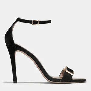 Coach Hampton Black Leather Heels Gold Buckle Detail ankle strap US Size 9.5B thumbnail 3