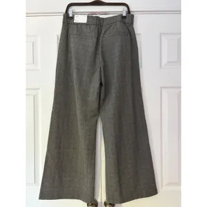 American Eagle Gray Glen Plaid Wide Leg Trouser Pants Size 8 Stretch High Rise thumbnail 2