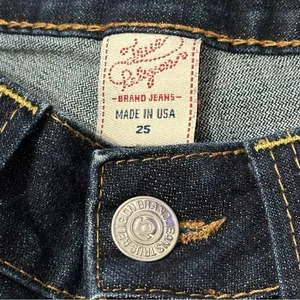 True Religion Denim Vintage Size 25 Dark Blue Wash WC92358QV Candice Flare Jeans thumbnail 6