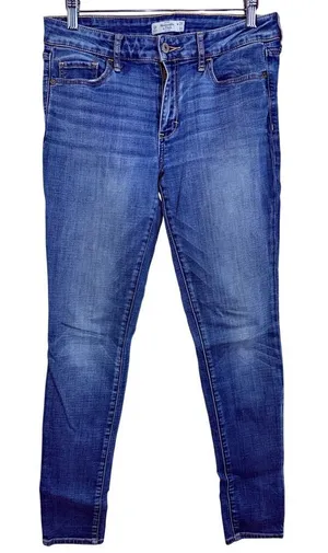 Abercrombie & Fitch Blue Denim High Rise Skinny Straight Leg Jeans Women W28 L31 thumbnail 1
