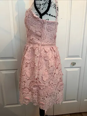 Altar'd State Pink Lace Spaghetti Strap Fit-and-Flare Dress thumbnail 8