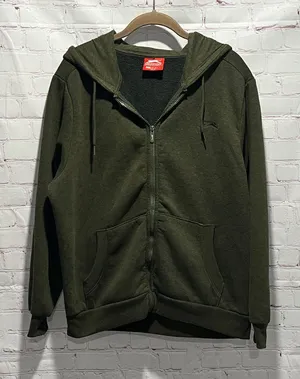 Slazenger Olive‎ Green Fleece Zip Up Hoodie Woman’s Size Large thumbnail 1