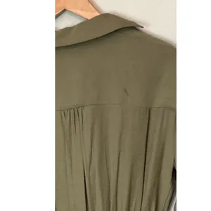 Anthropologie Olive Green Twist Front V-Neck Midi Dress Long Sleeve Size 2 thumbnail 4