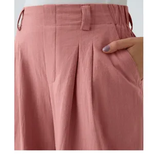 Halara XS High Waisted Pocket Wide Leg Flowy Solid Palazzo Casual Linen Pants thumbnail 6