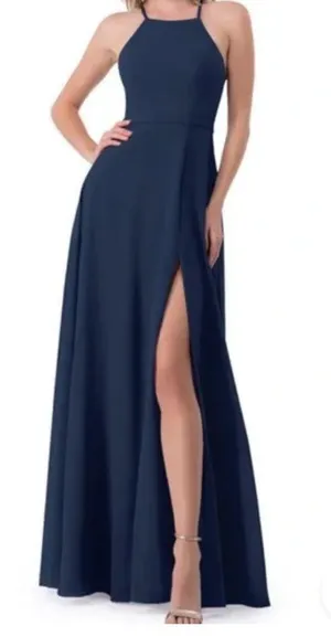 NWT Azazie Bree A-line chiffon floor length maxi formal dress sz Lg thumbnail 1