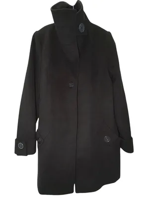 Kristen Blake Single Breasted Fine Australian Wool Button Pea Coat Brown S 6 thumbnail 1